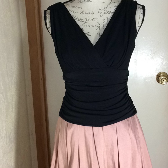 Vintage Inspired Pink and Black Dress - Picture 2 of 8
